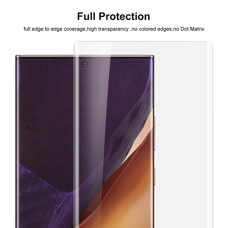 screen protector for samsung galaxy note 20 ultra full liquid uv tempered glass film cover protection with fingerprint unlock free global shipping