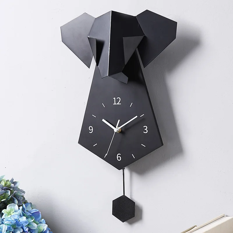 Большие настенные часы креативные объемные художественные в виде слона