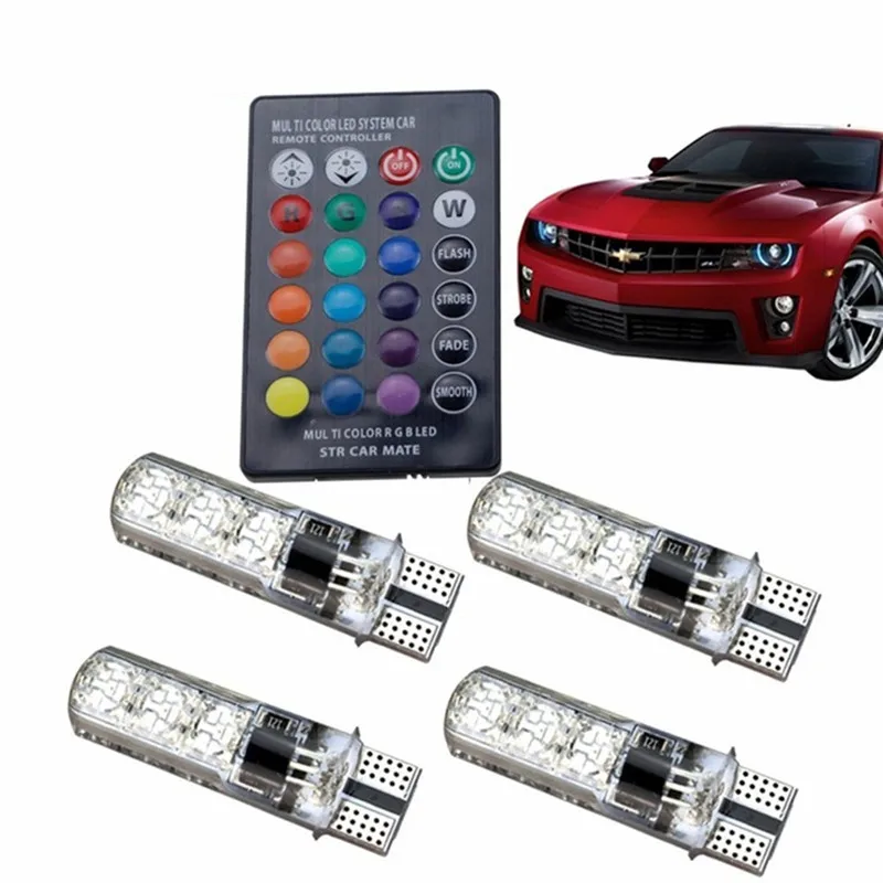 20 шт./лот T10 RGB SMD5050 6 светодиодов автомобиля купольная чтение клиновая лампа света