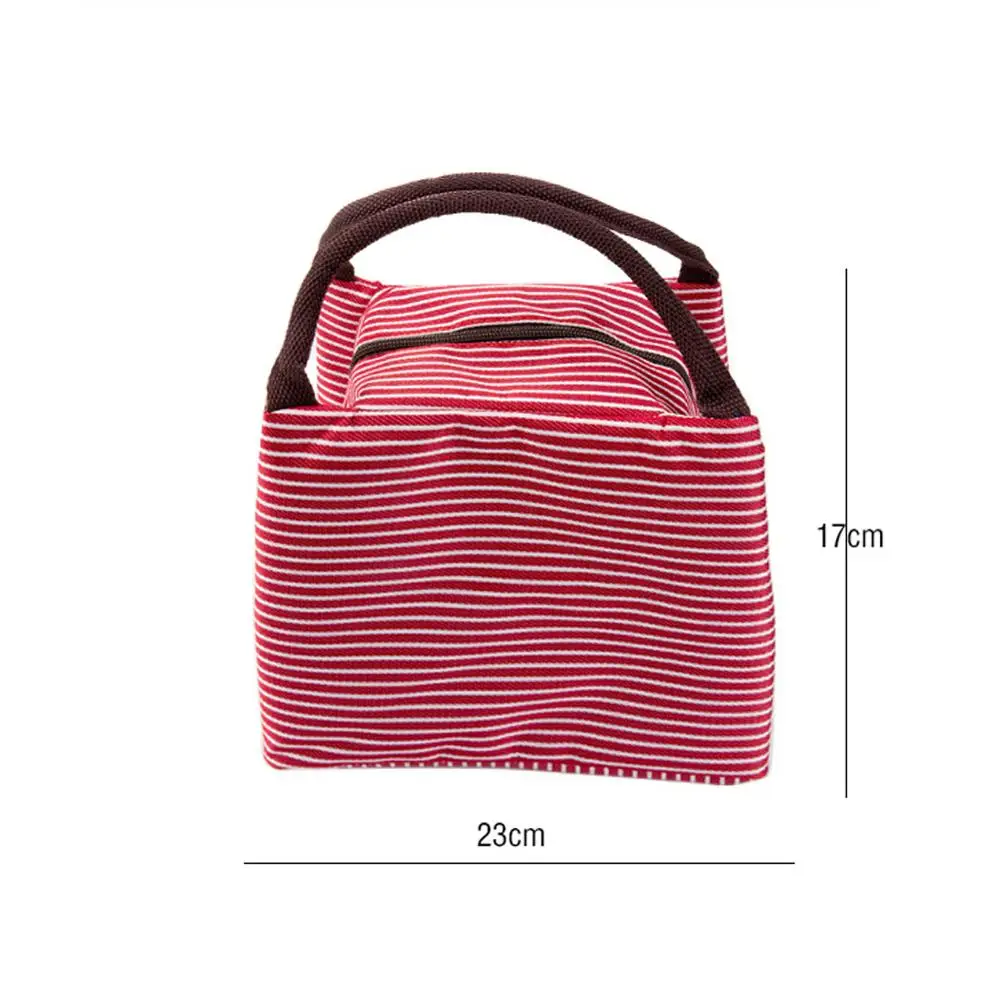 Для женщин для отдыха Портативный холст обеденного мешка с полосой