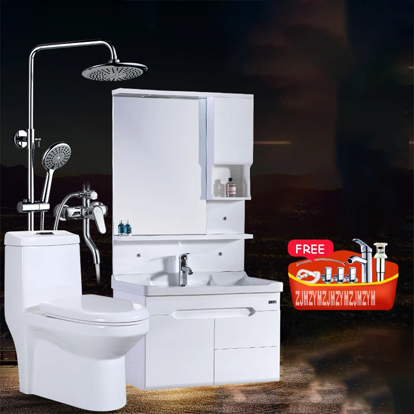 

WJS-5211 Modern Simple Whole Bathroom Cabinet Combination One Piece Toilet Set Sanitary Ware Shower Bath Suit With A Sink