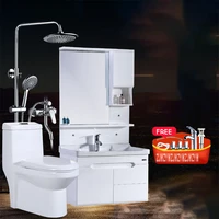 wjs 5211 modern simple whole bathroom cabinet combination one piece toilet set sanitary ware shower bath suit with a sink