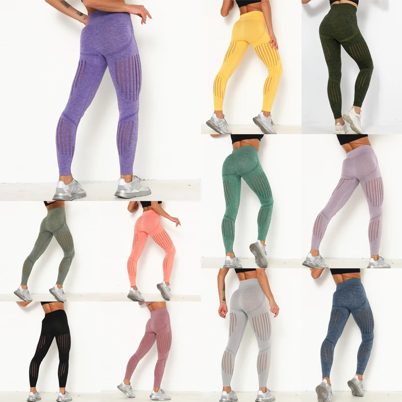 

Seamless High Waist Yoga Pants Gym Running Sport Leggings Fitness Sports Tights Woman Push Up Elastic Seamless Leggings 2021 New
