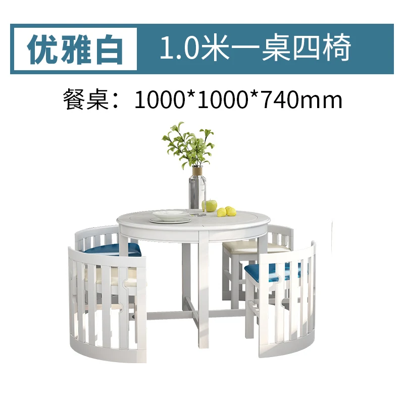 

Wood Round Dining Table Set 4 Chairs 6 Dining Room Furniture Kitchen Restaurant Save Space Living Room Kitchen Luxury Table