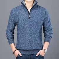 zip sweater 2021 new fashion brand men half pullover slim fit jumpers knitwear thick autumn korean style casual clothing male