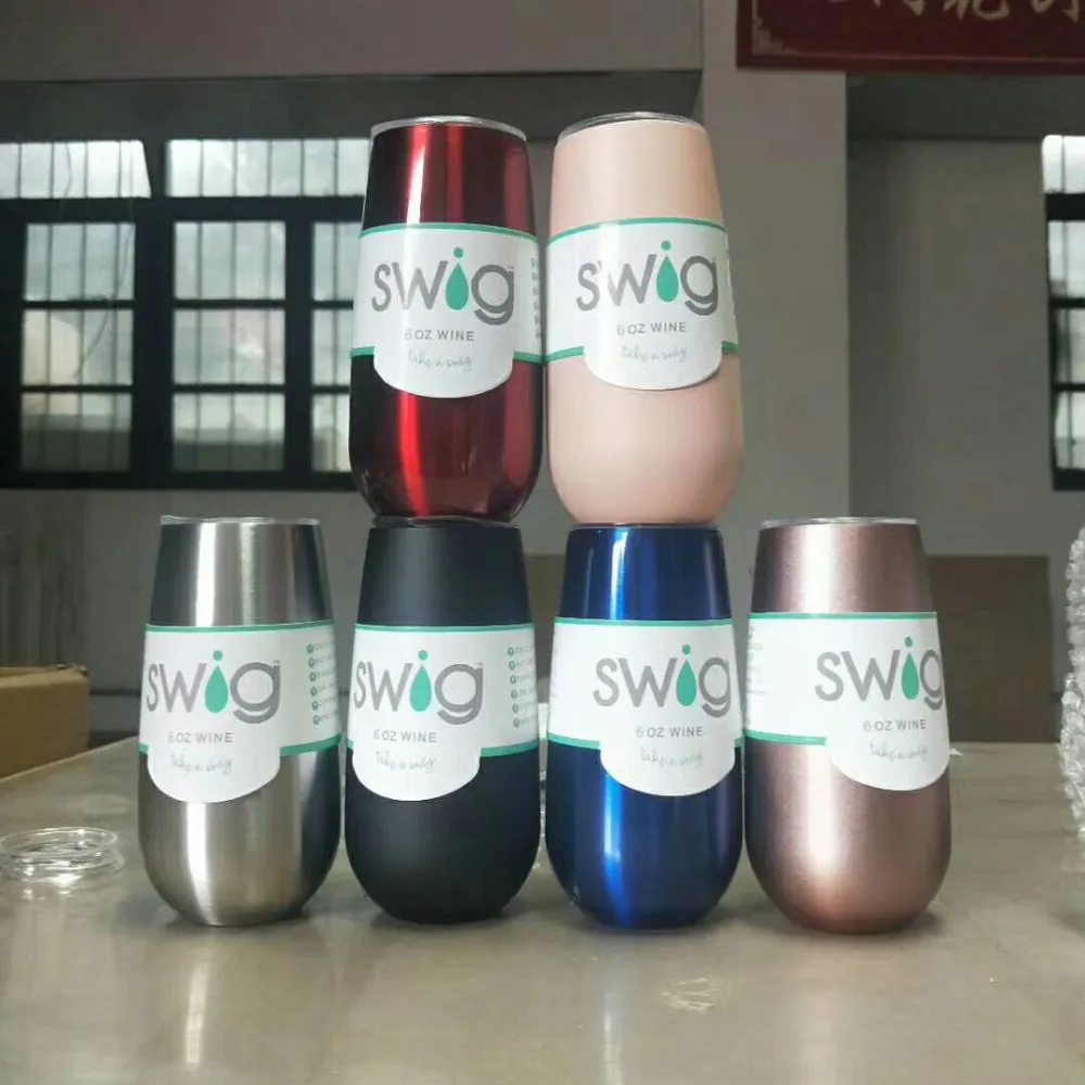Stemless Swig винные чашки 6 унций стакан чашка из нержавеющей стали для шампанского термос Termo Vaso a o Inox