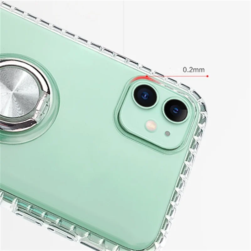 Clear TPU Rubber Soft Case for Iphone 11 Pro Max Xs Xr X 7 8 Plus Finger Ring Kickstand Phone Cover | Мобильные телефоны и