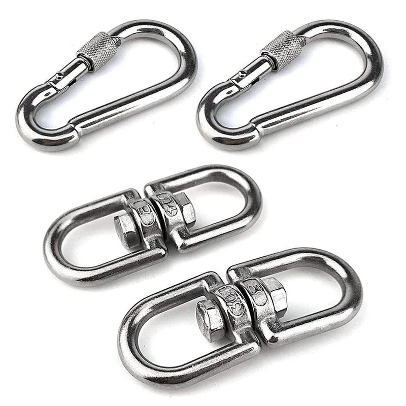 Горячие 4 шт/2 набор M8 304 нержавеющая сталь поворотное кольцо дерево качели крюк