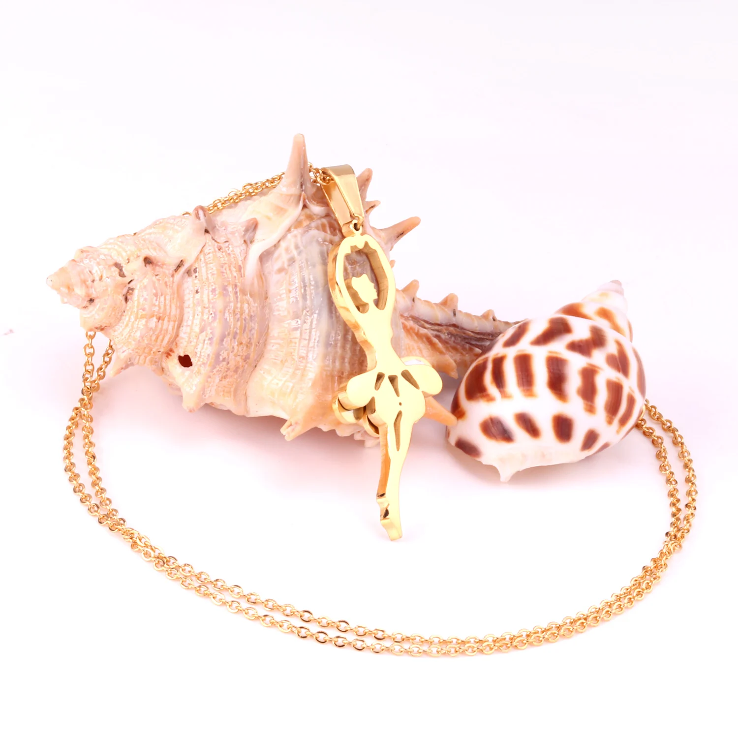 Женское колье-чокер LUXUKISSKIDS золотистого цвета с кулоном и цепочкой для танцев