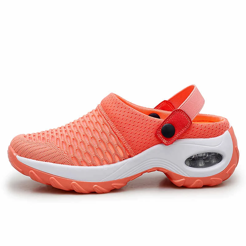 Women Tennis Shoes Breathable Mesh 5cm Height-increasing Slip-on Air Cushion Slippers Outdoor Walking Jogging Woman Sneakers |