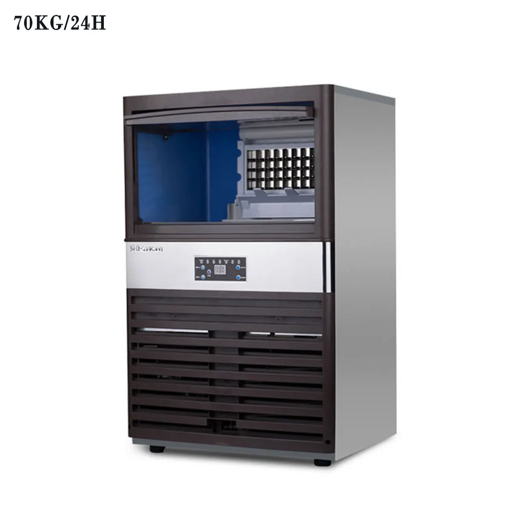 Автоматическая машина для приготовления льда, 70 кг/24 ч, для бара, кофейни, молочного чая, 18 кг, для коммерческого хранения, машина для изготовления кубиков льда, 110 В, 220 В