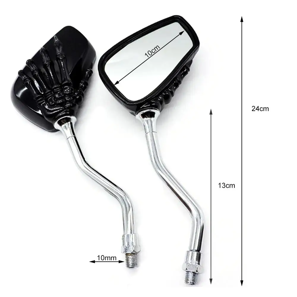 1 пара левый и правый Скелет Череп рук коготь мотоцикл боковые зеркала заднего