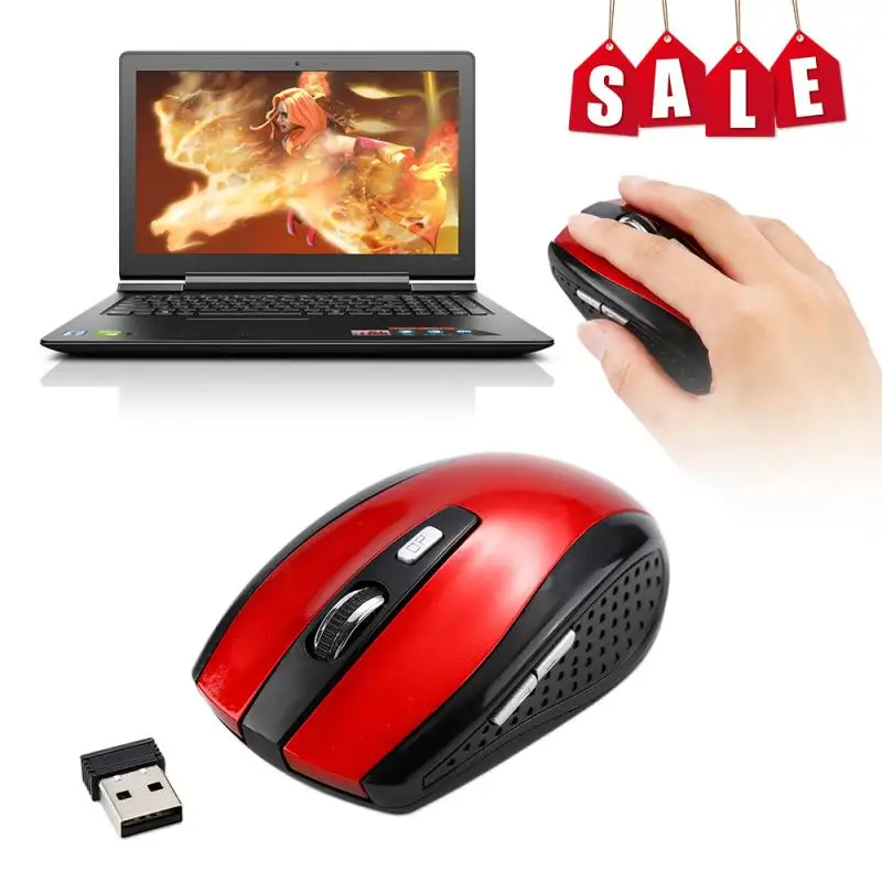 

1pc 2.4GHz Wireless Mice With USB Receiver Gamer 1600DPI Mouse For Computer PC Laptop 6 keys Mouse dropshopping