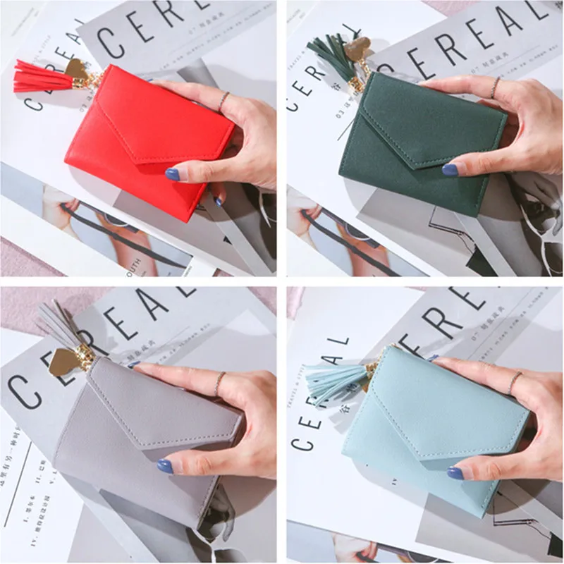 

New ladies wallet female tassel pendant lychee pattern wallet card bag coin purse women wallet