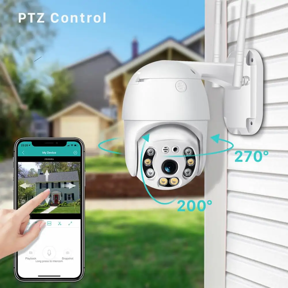 

1080P WiFi Camera Outdoor PTZ CCTV Home Security Wireless IP IR Camera Speed dome IP66 Two Way Audio IR Surveillance Camara