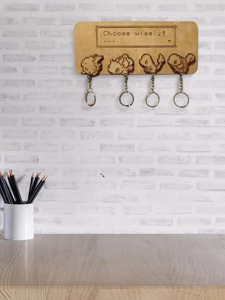 

Настенный органайзер для ключей, набор деревянных ключей для рукоделия, настенный брелок, мультяшный настенный брелок для украшения дома