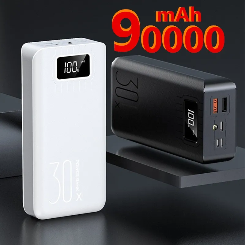 2USB LED Power Bank 90000mAh Портативная зарядка Poverbank упаковка Внешняя батарея Powerbank для iPhone