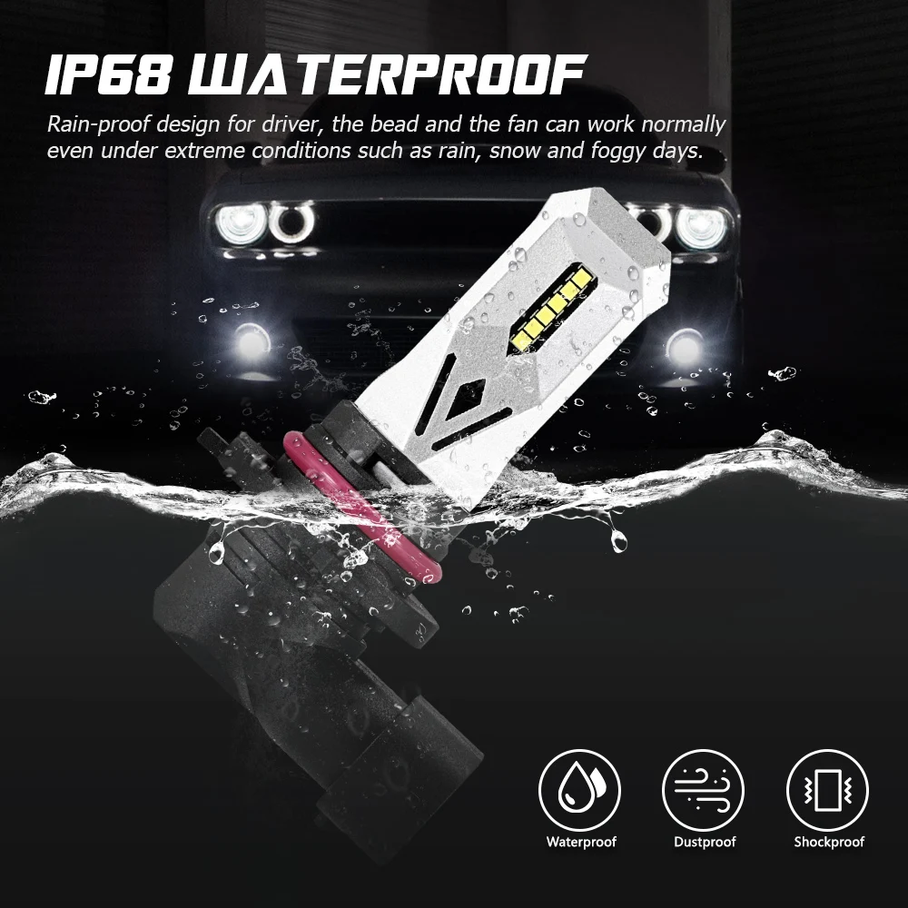 СВЕТОДИОДНЫЙ Автомобильный противотуманный светильник 1500lm H7 H11 9005 9006 80W H1 H3 6500K