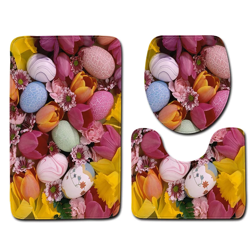 Набор ковриков для ванной Zeegle пасхального туалета U-Образный Коврик домашний