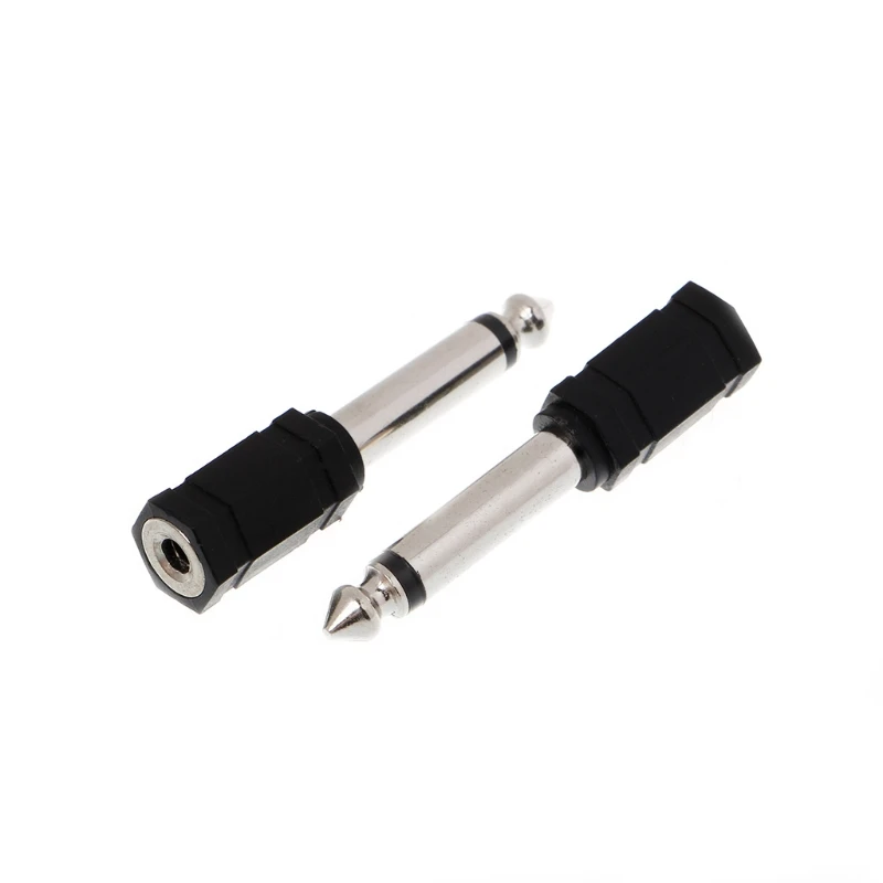 

P82F 3 Pcs 6.35mm 1/4" Mono Plug to 1/8" 3.5mm Jack Female Audio Converter Adapter