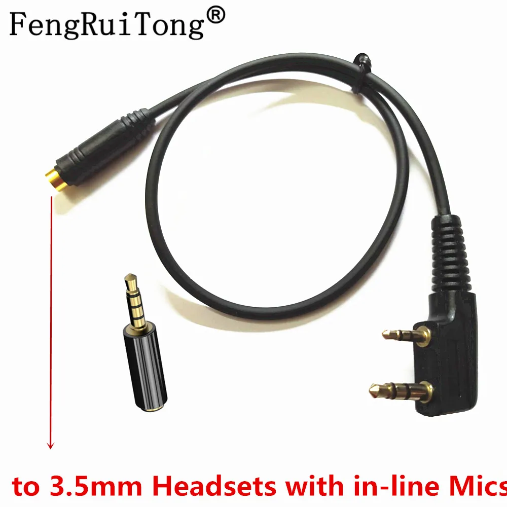 2Pin K1 to 3.5mm Female Phone Audio Earpiece Transfer Cable For Kenwood TYT Baofeng uv5r 888s  Walkie Talkie