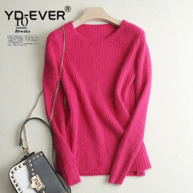 Женский свободный свитер хит продаж мягкие Джемперы 100% норковый кашемир вязаные