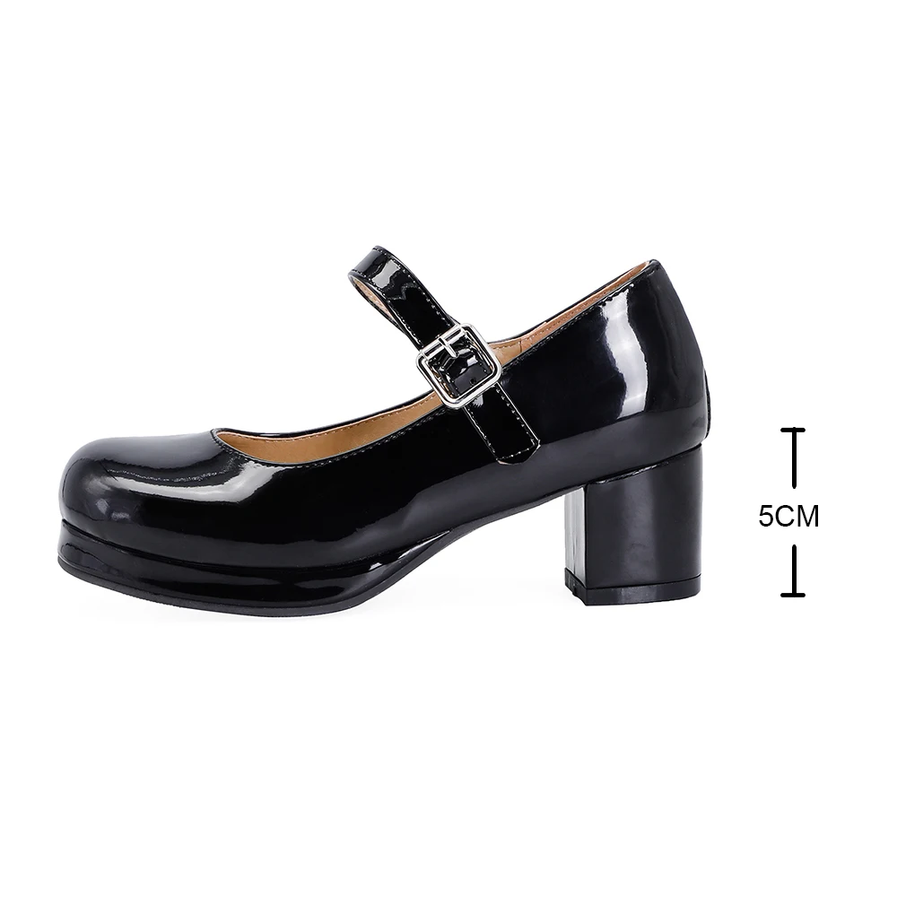 

2021 Hot Woman gogo Pumps Square Toe Jelly shoes Classic Shallow PU Leather Party Dress Girls High Heels Women's Mary Jane Shoe