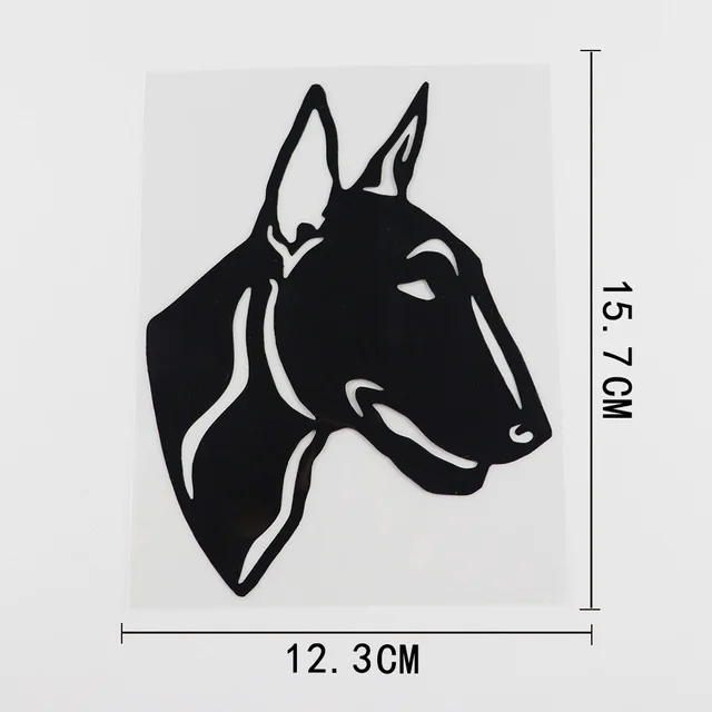 

12.3CMX15.7CM Bull Terrier Dog Decal Decor Vinyl Car Sticker Black/Silver