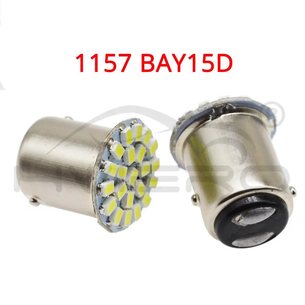1156 BA15S 1157 BAY15D P21W 1206 22SMD Белый Автомобильный светодиодный стоп-сигнал, стояночный светильник, Автомобильный светодиодный фонарь, задний фонарь, 12 В постоянного тока
