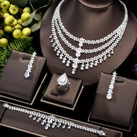 brand famous brand 4pc yellow cz luxury african jewelry set for women wedding party zircon crystal dubai bridal jewelry set gift