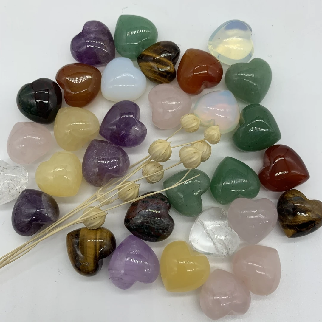 Мини Размеры натуральный агат розовый опал кварц любящее сердце образный