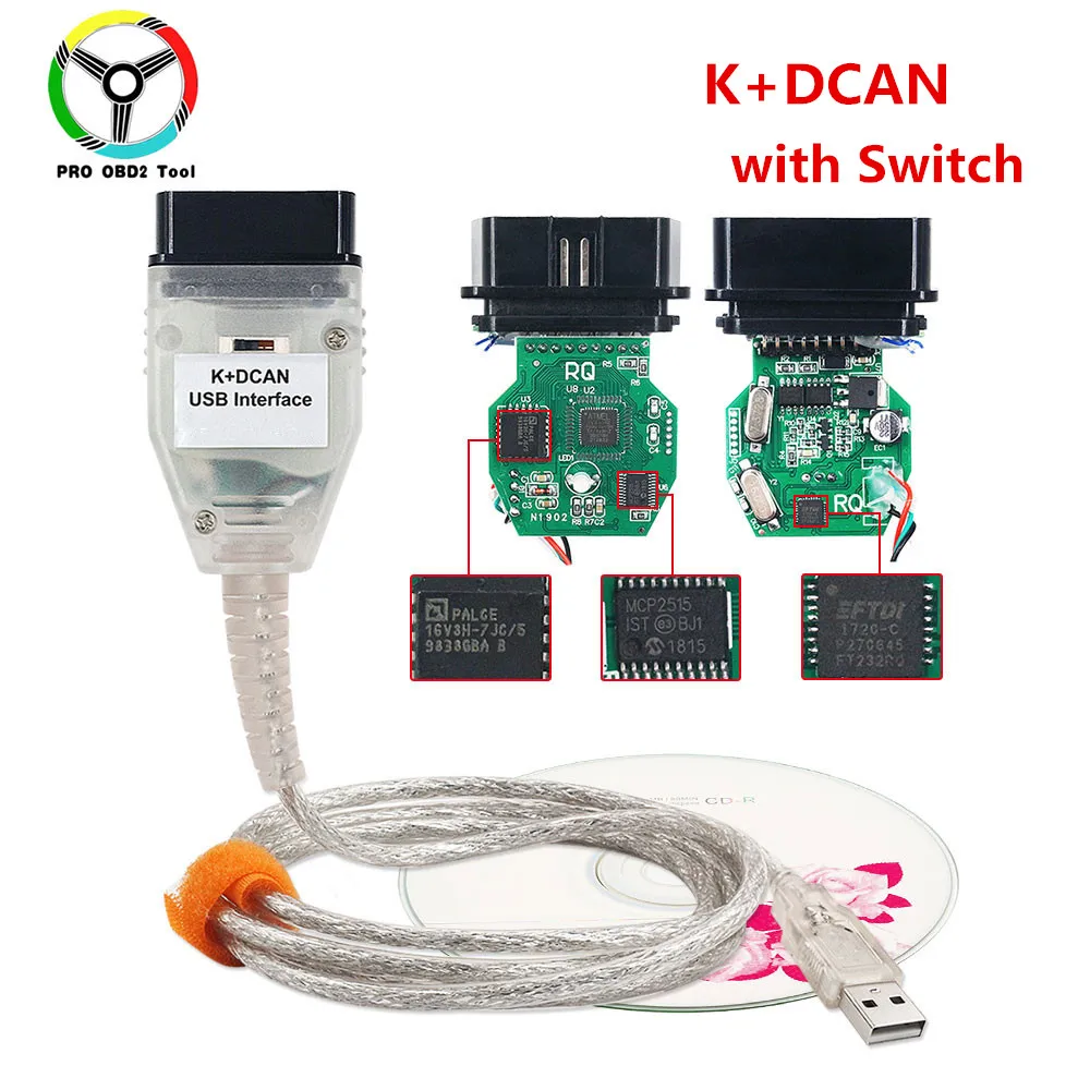 Диагностический сканер FT232RL диагностический OBDII с интерфейсом USB для BMW K DCAN |
