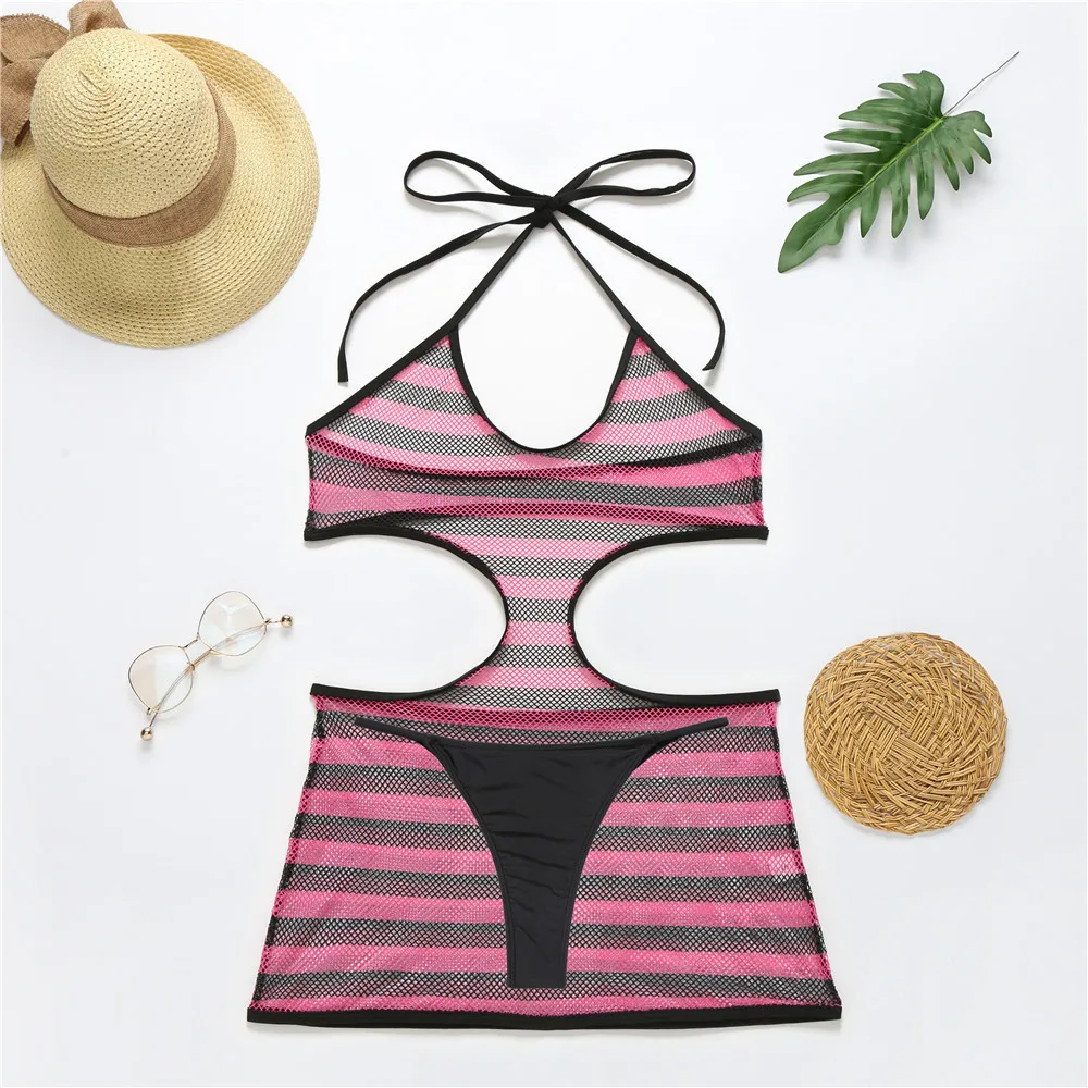 Женский купальник бикини пляжная одежда высокая талия сексуальный черный на