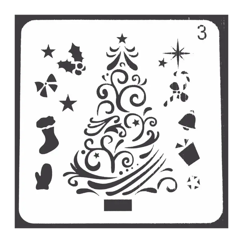 

Christmas Stencils Template Reusable Plastic Craft for Art Drawing Painting Spra 090F