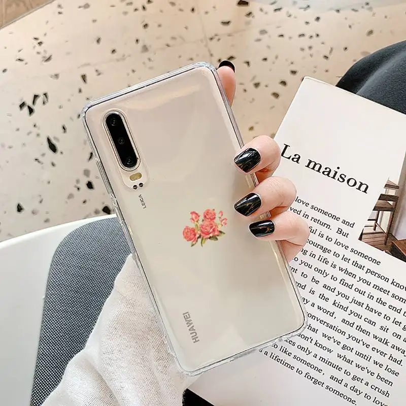 

Great Aesthetic Flower art Phone Case Transparent for Samsung A71 S9 10 20 HUAWEI p30 40 honor 10i 8x xiaomi note 8 Pro 10t 11