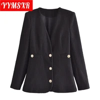 women suit jacket female 2021 autumn and winter new v neck solid color all match blouse elegant fashion loose casual clothes