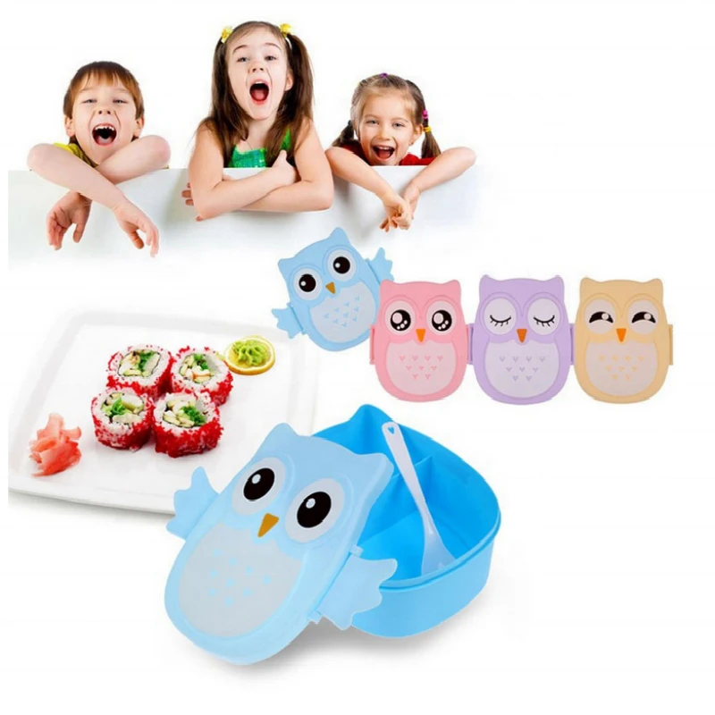 900 мл мультяшный пищевой контейнер с совой коробки для хранения пикника
