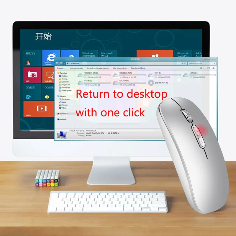 USB-мышь компьютерная беспроводная оптическая 1600 DPI 2 4 ГГц