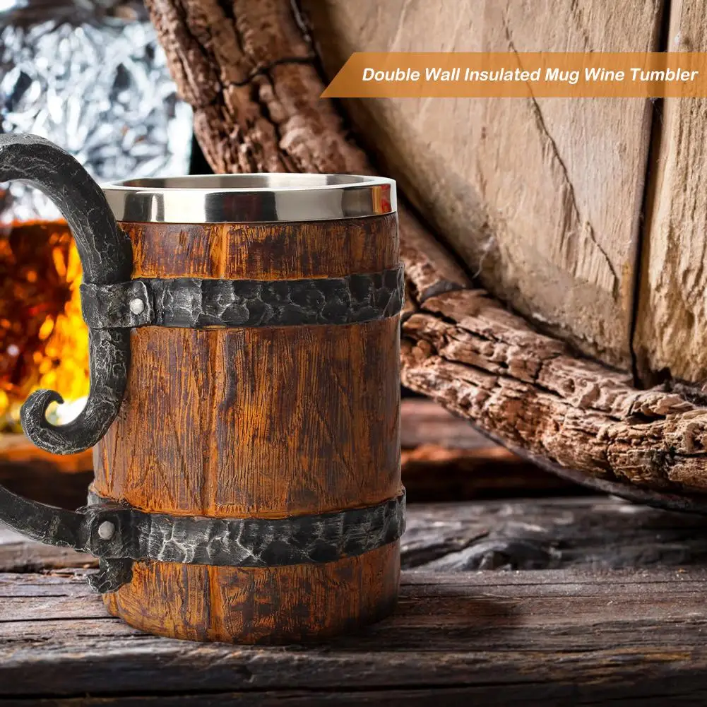 500 мл Viking древесины Тип пивная кружка как рождественский подарок моделирование