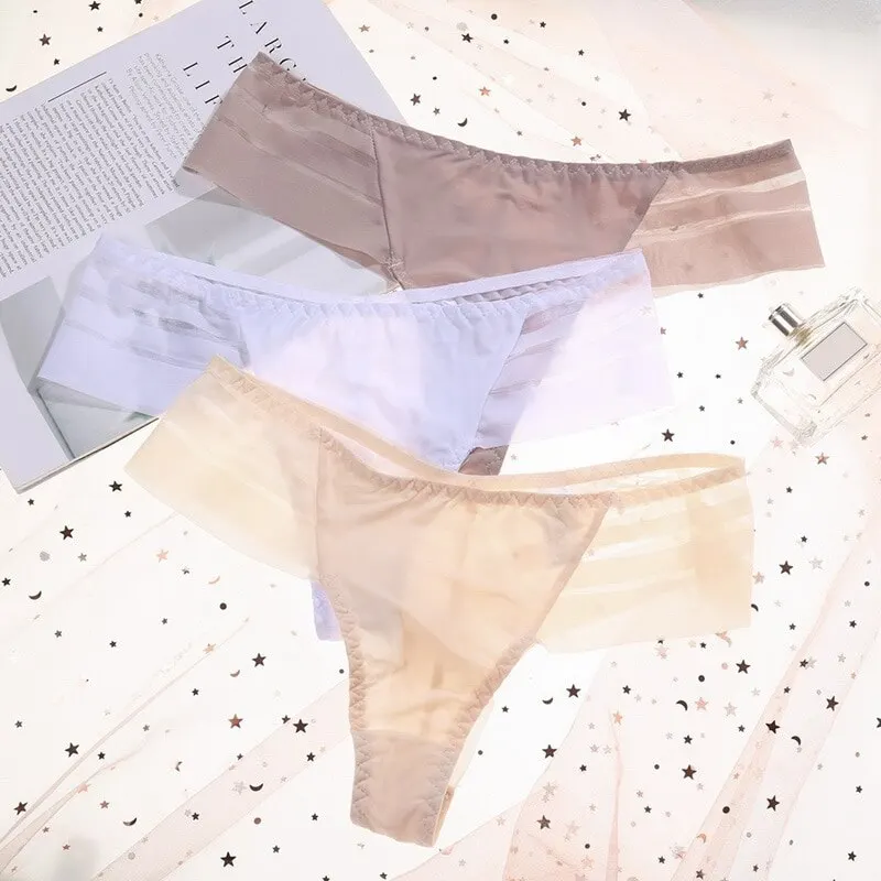 

2PCS/Set Sexy Women's G-string Panties Seamless Panties Perspective Underwear See-Through Underpants Girls Intimates Lingerie