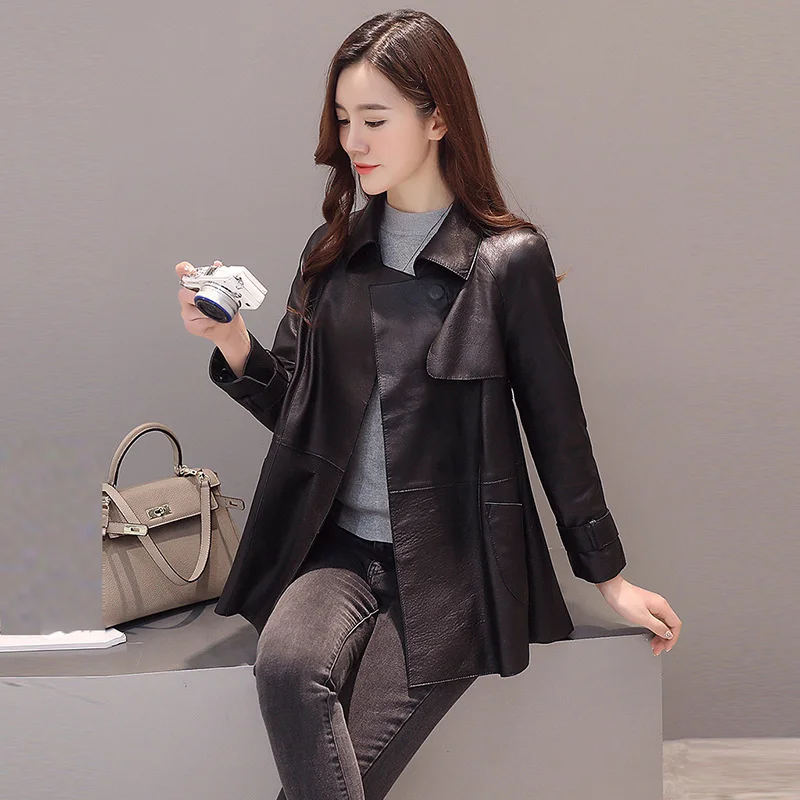

New Autumn new womens turn-down collar Korean style fashion release long sleeve black jackets lady of the elegant office jacket
