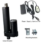 Линейный актуатор хода 24 в 25 мм-1000 мм + источник питания и ручной контроллер + Монтажные кронштейны для кровати или двери окна
