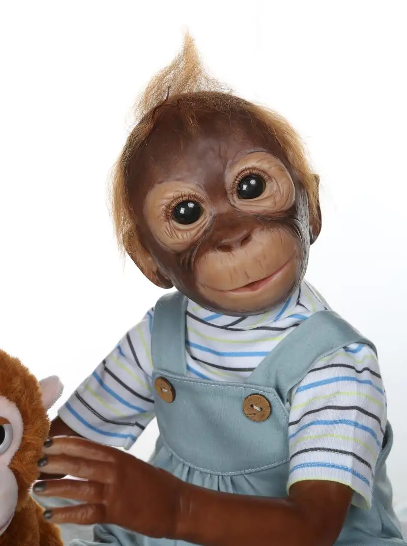 52 см Boneca macaco bebes Возрожденный детеныш обезьяны Новорожденные Куклы Коллекционные Искусство косплей обезьяны куклы игрушки для детей подарок