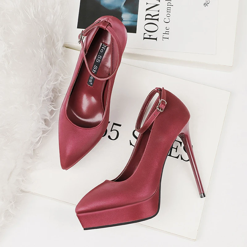 Tacones altos mujer женские пикантные туфли на платформе и каблуке красные туфли-лодочки