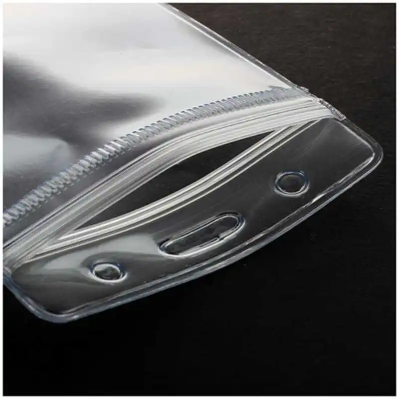 

50 Pcs Clear Plastic Vertical Name Tag Badge ID Card Holders
