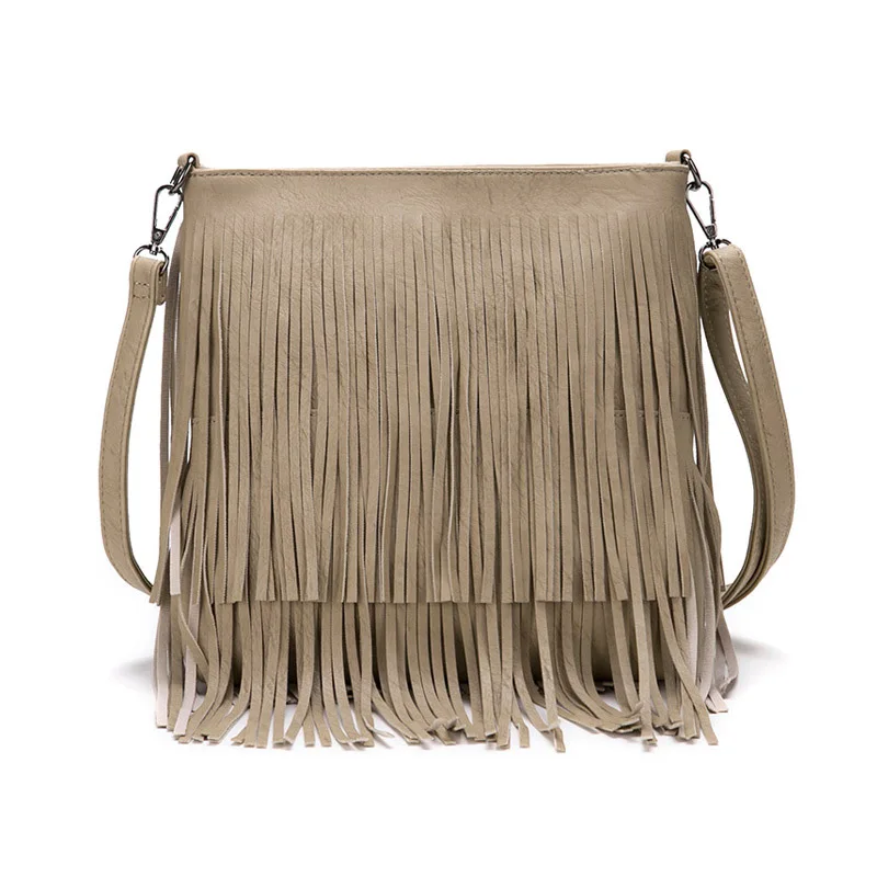 

New European and American Big Bag Ladies Trendy Tassel Bag Shoulder Diagonal Bag