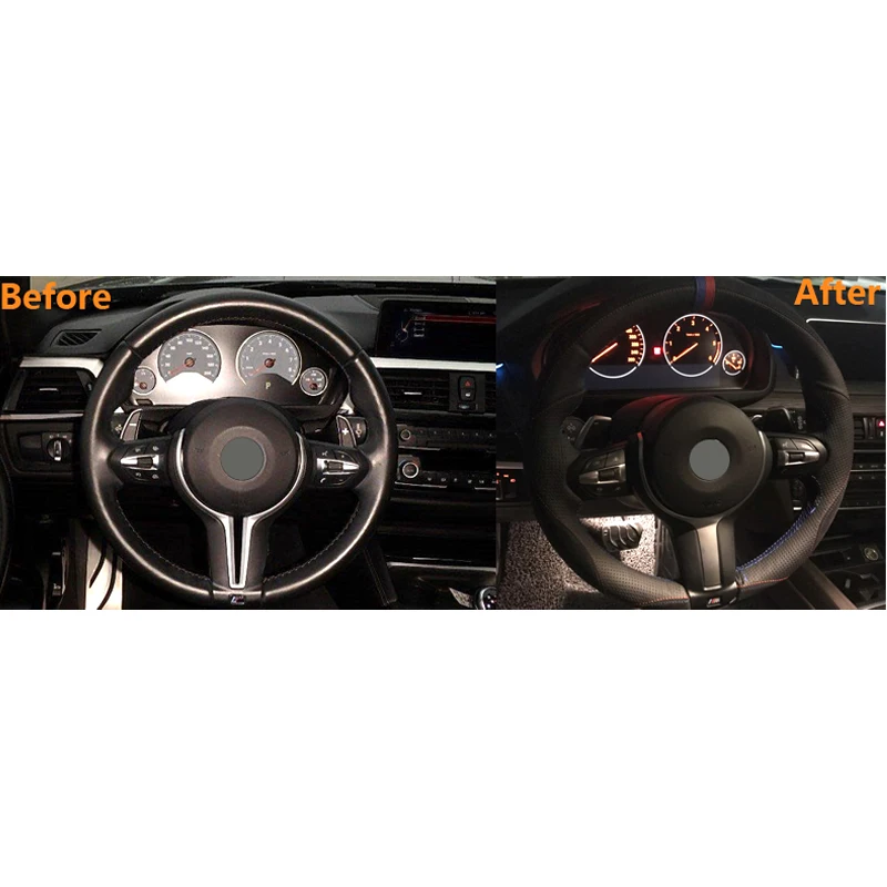 Черные кожаные черные замшевые автомобильные чехлы на руль для BMW F87 M2 F80 M3 F82 M4 M5 F12