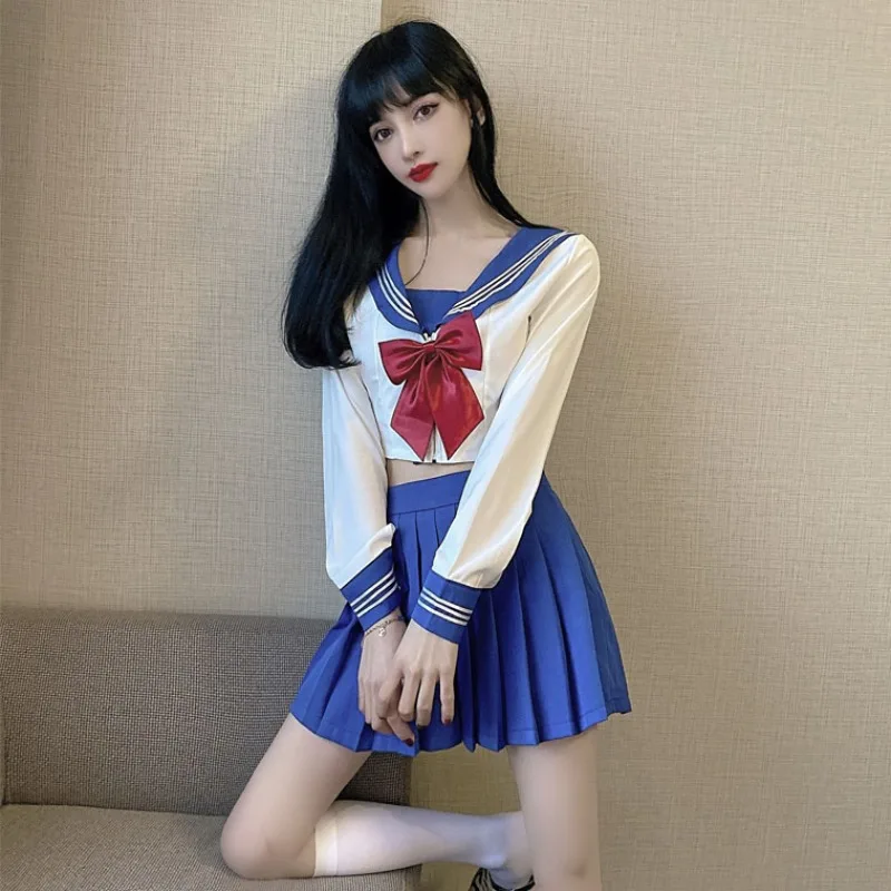 Sleepwear Women Sexy Pajamas Japanese Korean JK Suit School Uniform High School Sailor Navy Cosplay Costumes Student Girls Wear