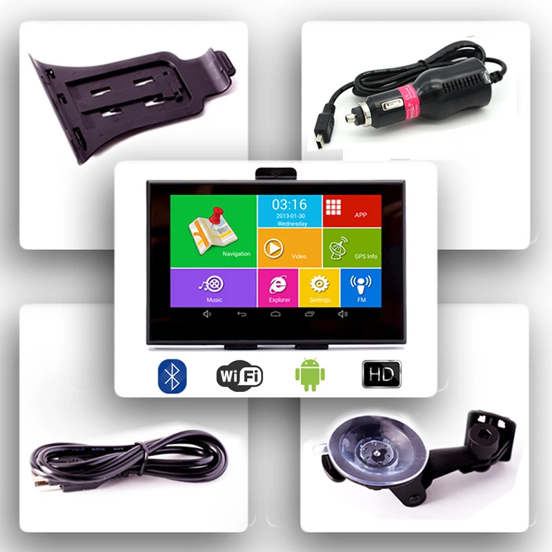 5 &quotips емкостный экран GPS автомобильный Грузовик навигация Bluetooth Wifi 8G/512M AV-IN Точная