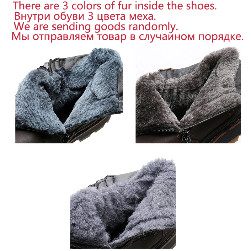 

KULADA Ankle Boots Men Winter Snow Boots Top Quality Handmade Outdoor Working Boots Vintage Style Men Warm Winter Shoes #1822-2